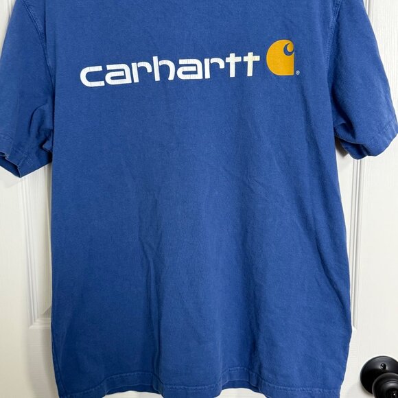 Carhartt Original Fit T-Shirt Mens Medium Blue Faded Casual Workwear - Picture 6 of 13